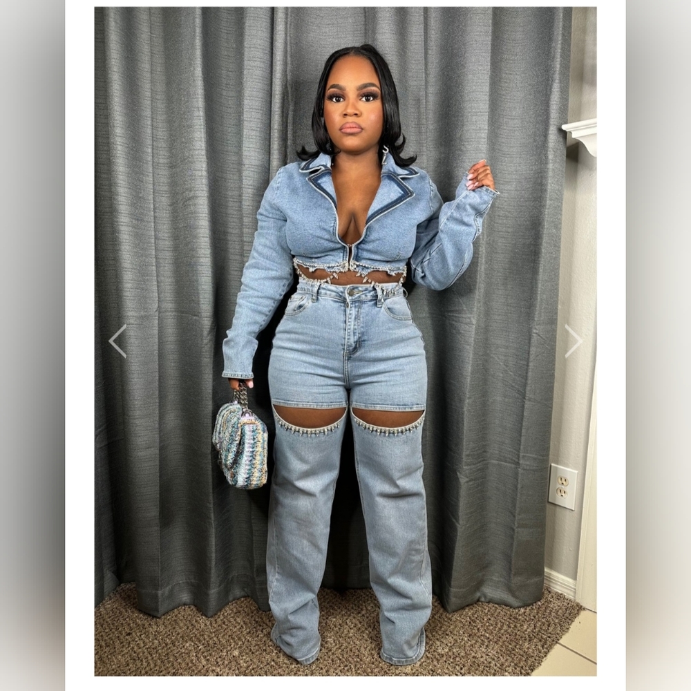 Denim jacket and pants set